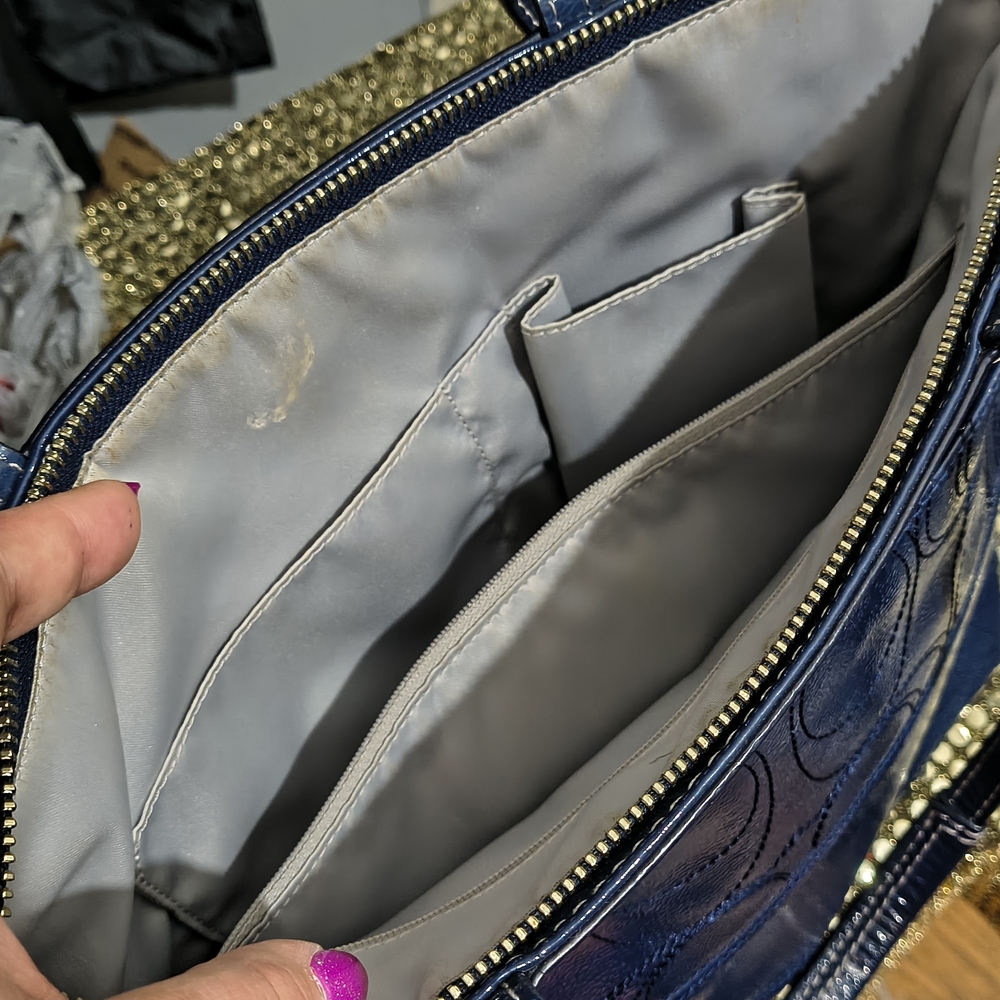 Coach Blue Tote Bag - Picture 9 of 13